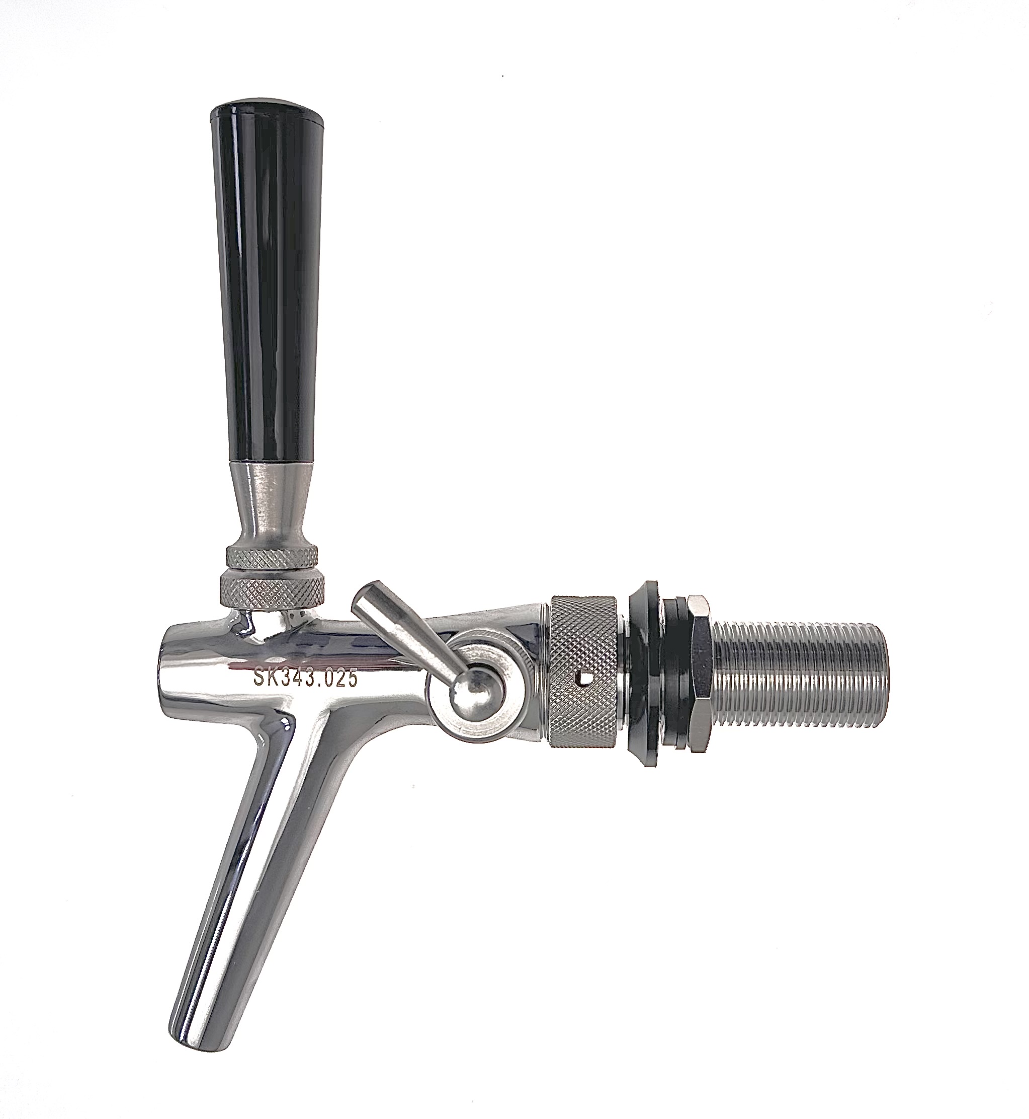 Robinet compensateur de débit de boissons P3500 en acier inoxydable, poli, embout fileté de 55 mm Robinet compensateur de débit de boissons P3500 en acier inoxydable, poli, embout fileté de 55 mm
